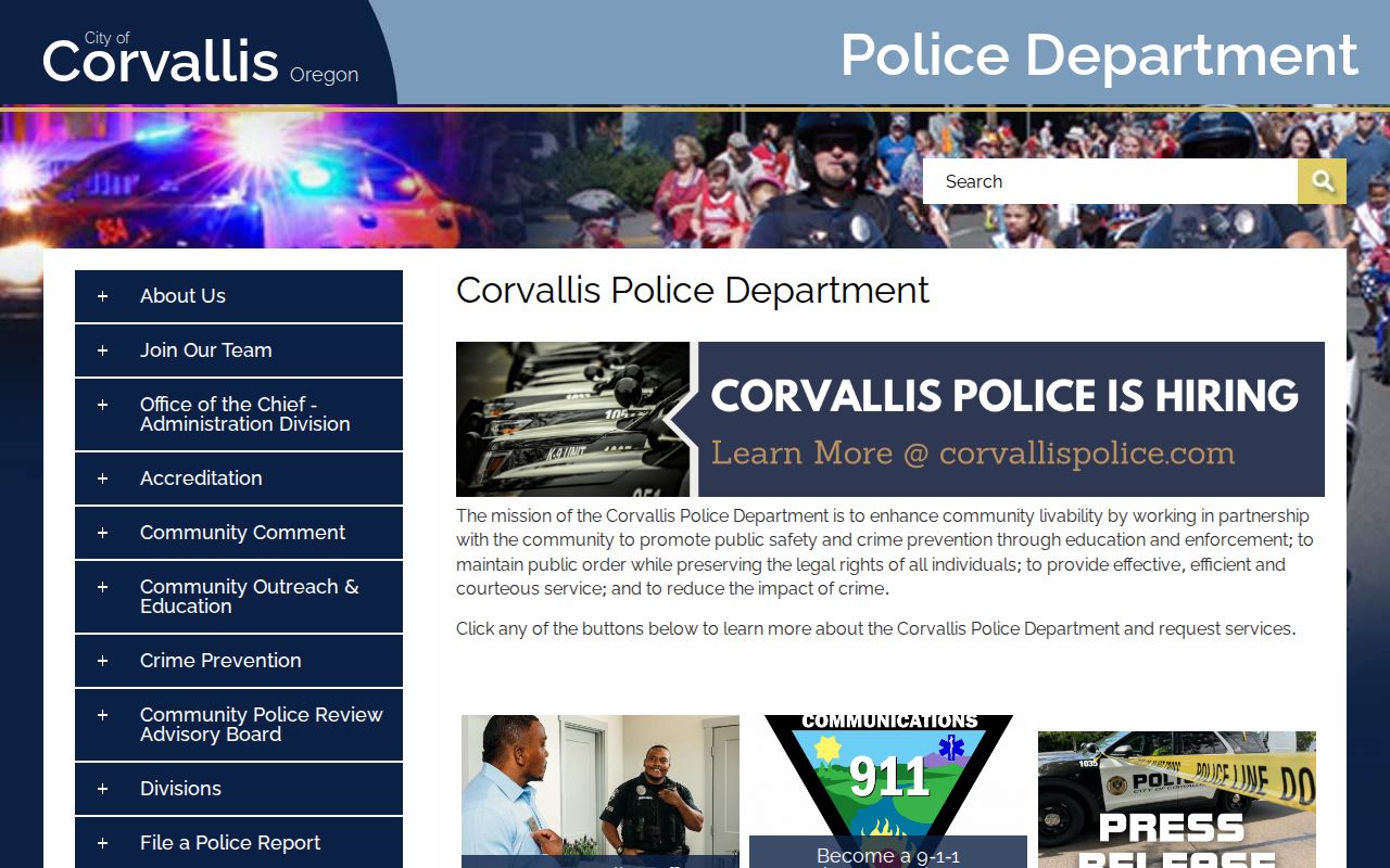 Corvallis Police source for Benton County arrest records
