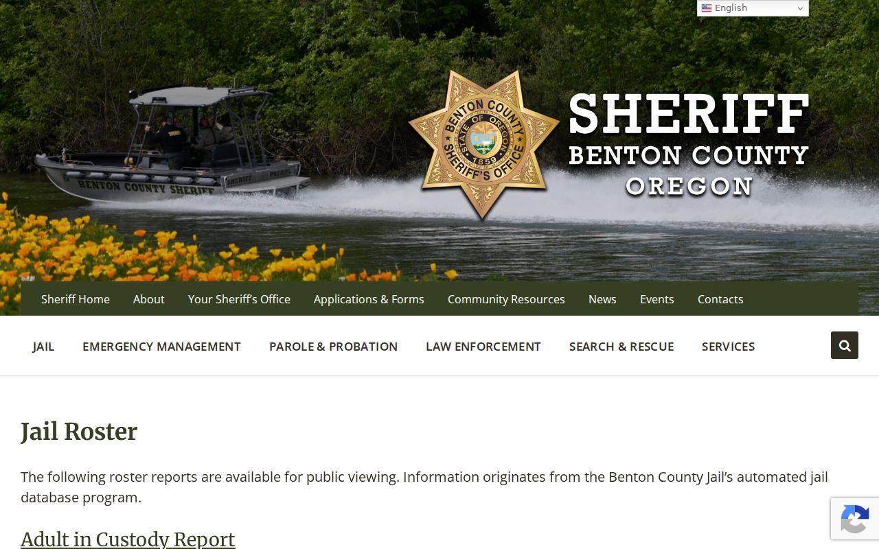 Benton County arrest history jail roster gateway