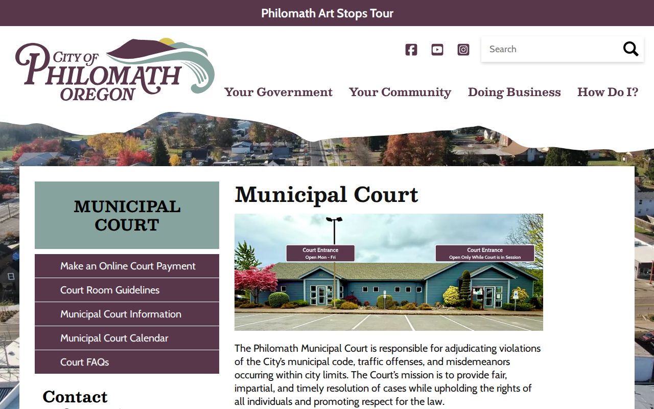Benton County criminal court case access at Philomath Municipal Court