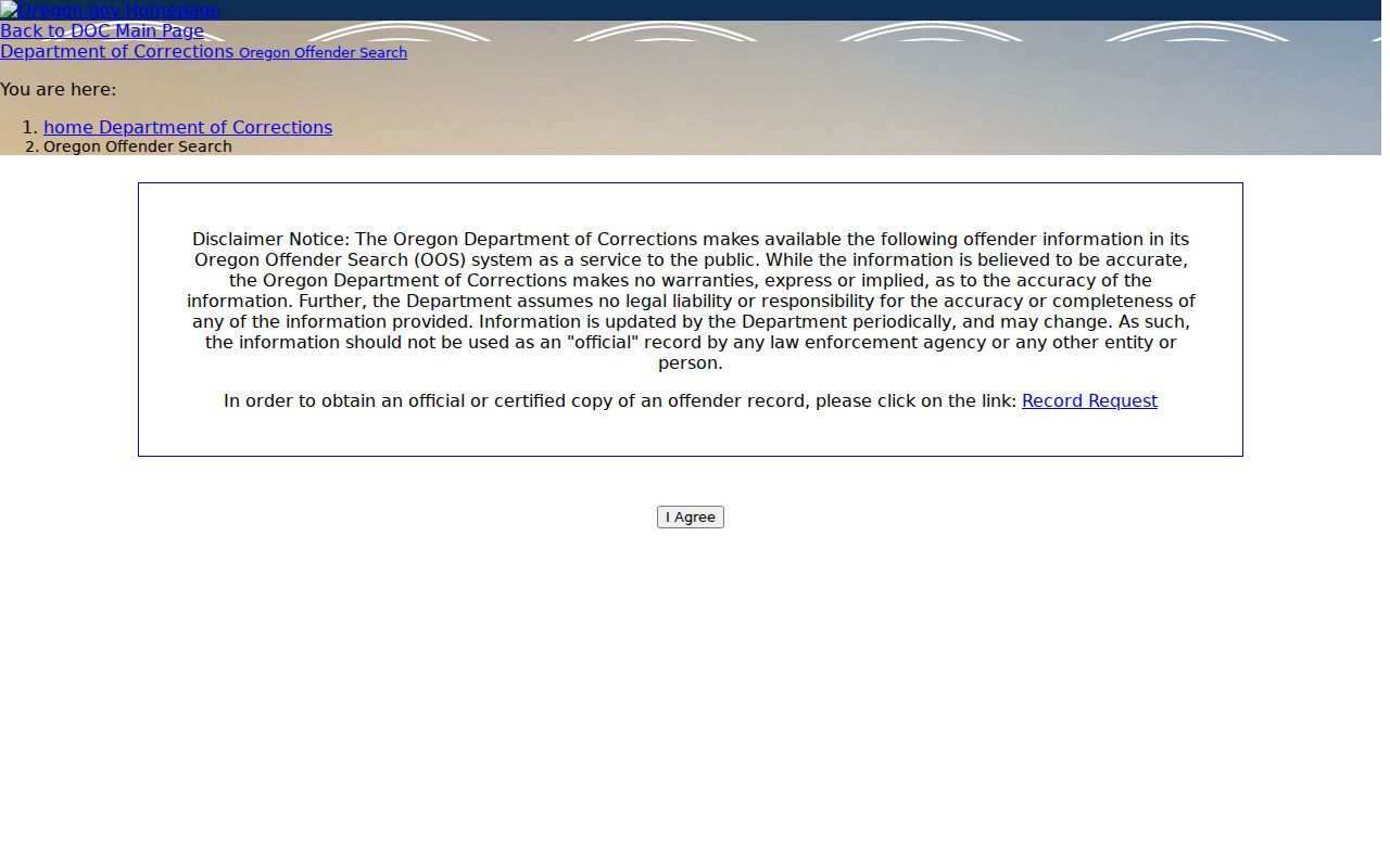 Benton County criminal history Oregon offender custody search