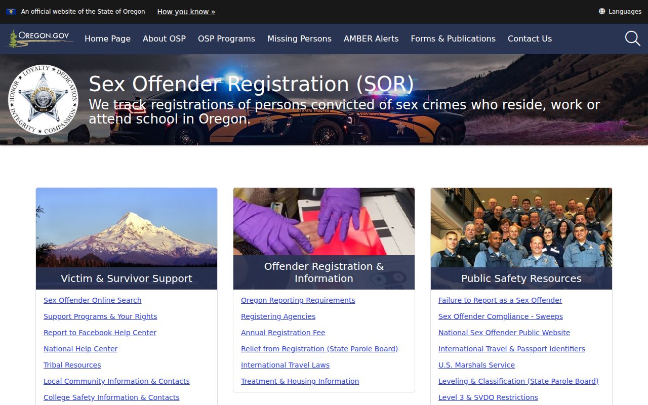 Benton County sex offender check resources from Oregon State Police
